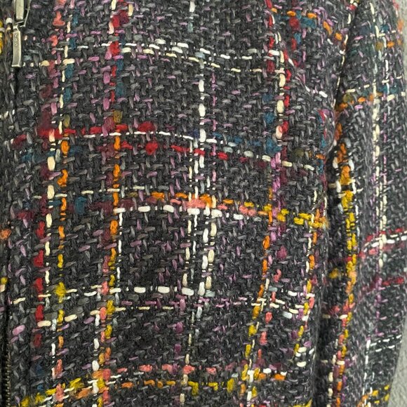 Coldwater Creek Tweed Jacket Womens Size Medium Multicolor Pockets Zipper - Picture 6 of 12